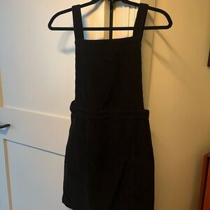 Topshop Black Corduroy Mini Dress